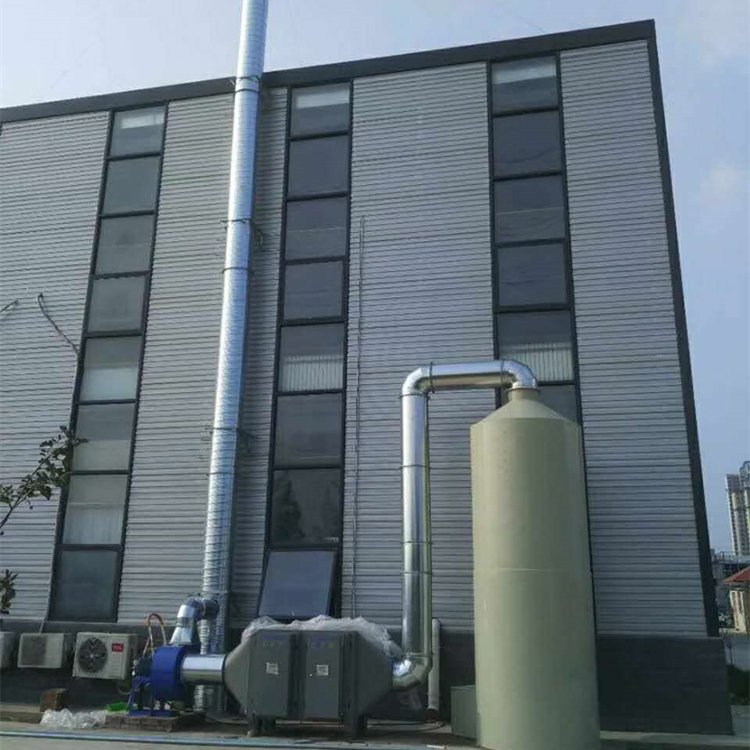    酸氣廢氣處理采用水噴淋塔+UV光解廢氣凈化組合來對廢氣進(jìn)行凈化，適合于連續(xù)和間歇排放廢氣的治理；